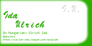 ida ulrich business card